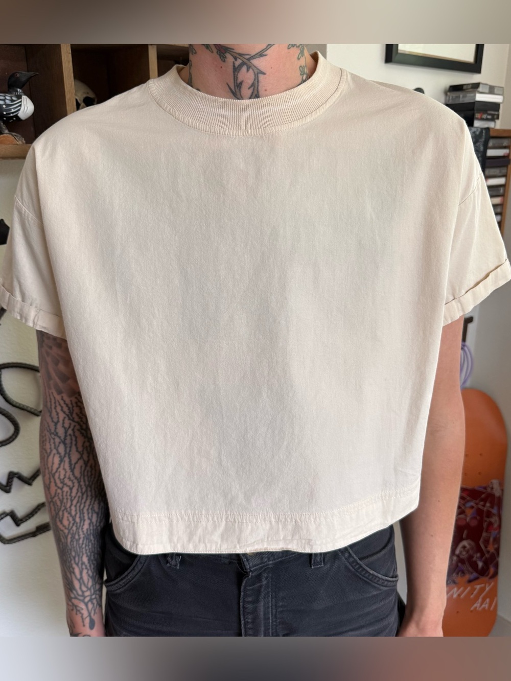 ๐ SOLD ๐ For Days Organic Cotton Cropped Boxy Short Sleeve Tee ~ Size Small